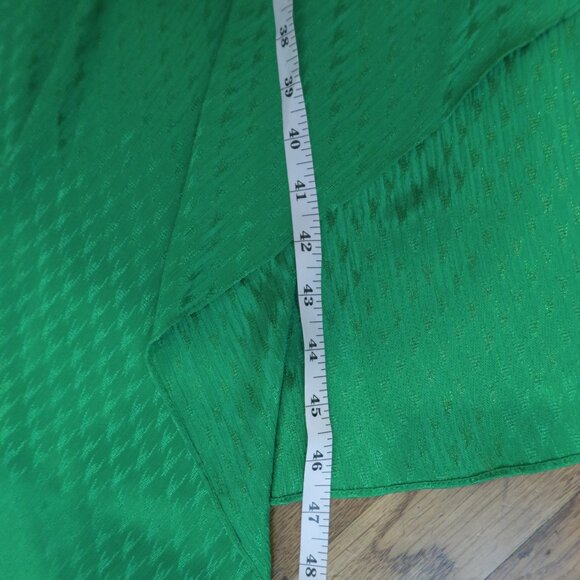 MAJE RAMIA Dress bright green satin midi hi lo asymmetric 4 party holiday fairy - Picture 12 of 12